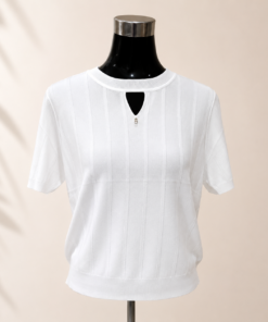 Women's Textured Knit Top - White
