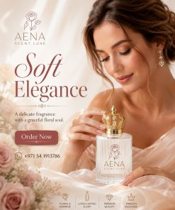 Aena Soft Elegance perfume by Scent Luxe - elegant floral fragrance in ribbed bottle with golden crown cap