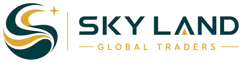 Skyland Global Traders teal and gold horizontal logo lockup